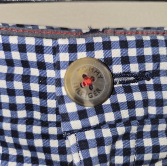 Tommy Hilfiger Gingham Navy & White Ankle Chino Pants - Size 14 - Picture 5 of 9